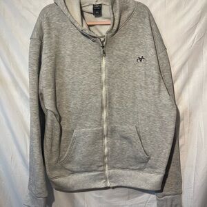 Victory Gray  full zip front Men’s Hoodie with Kangaroo pocket . Plus size 3X
